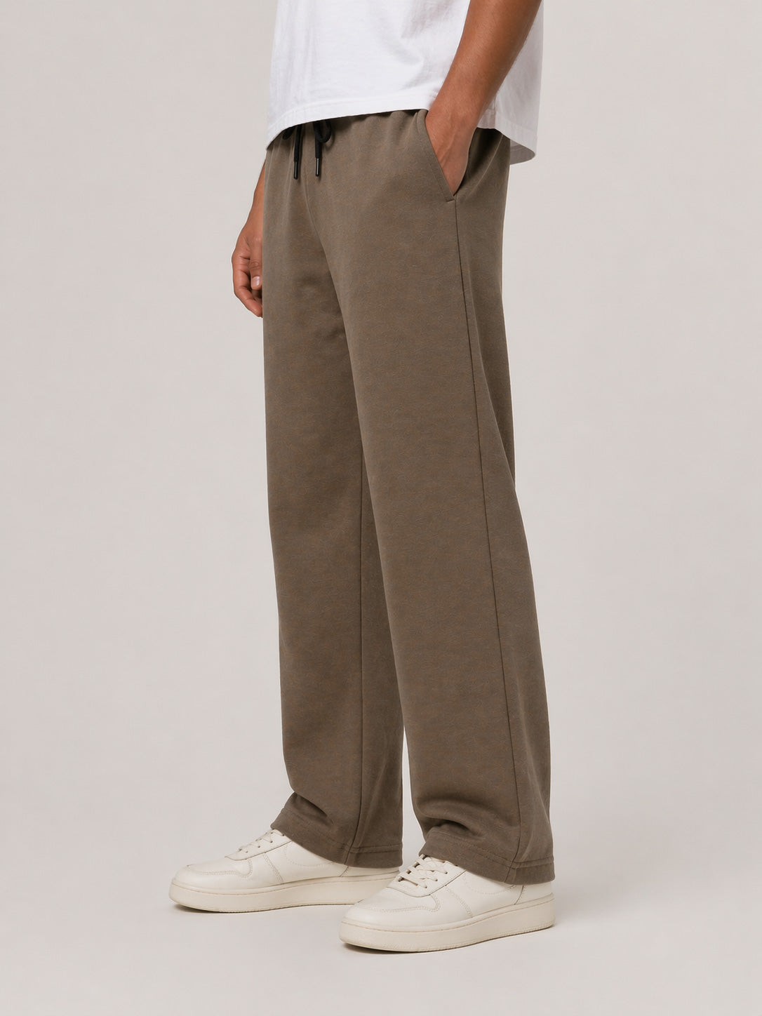 Brown Interlock Straight Fit Trouser  - Men