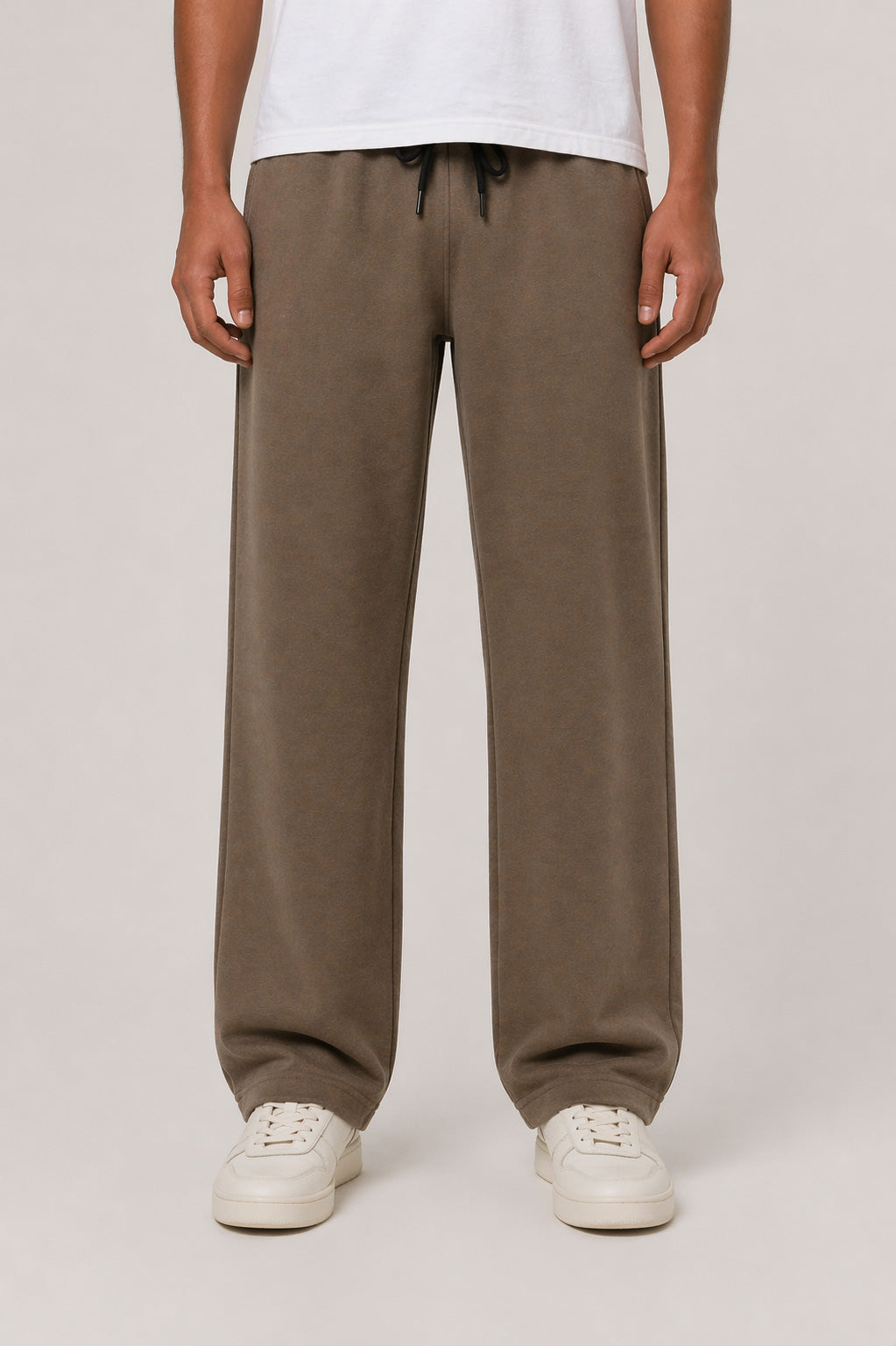 Brown Interlock Straight Fit Trouser  - Men
