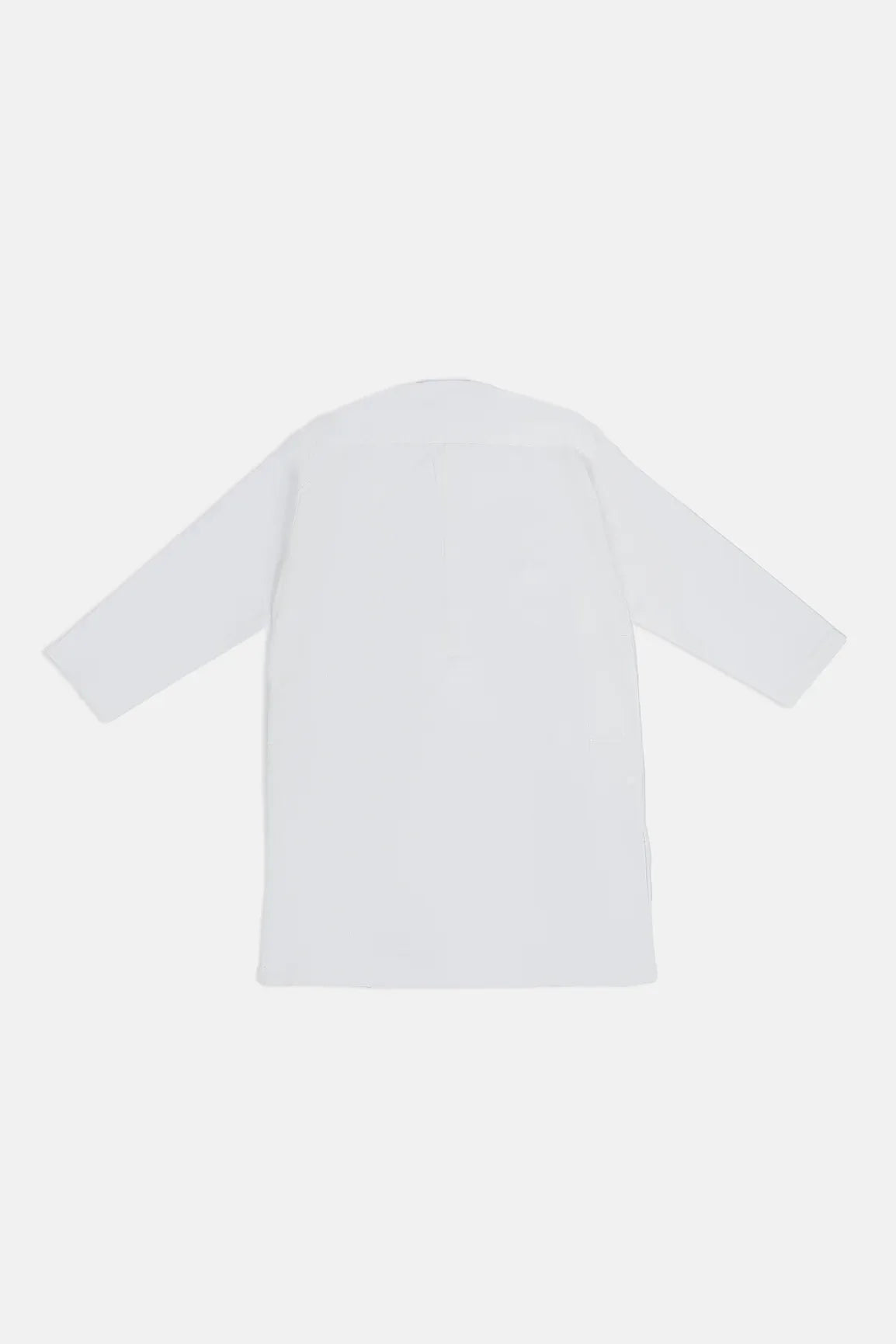 Off White Cotton Kurta Trouser - Kids