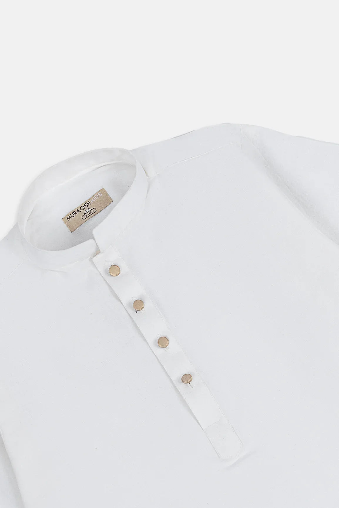 Off White Cotton Kurta Trouser - Kids