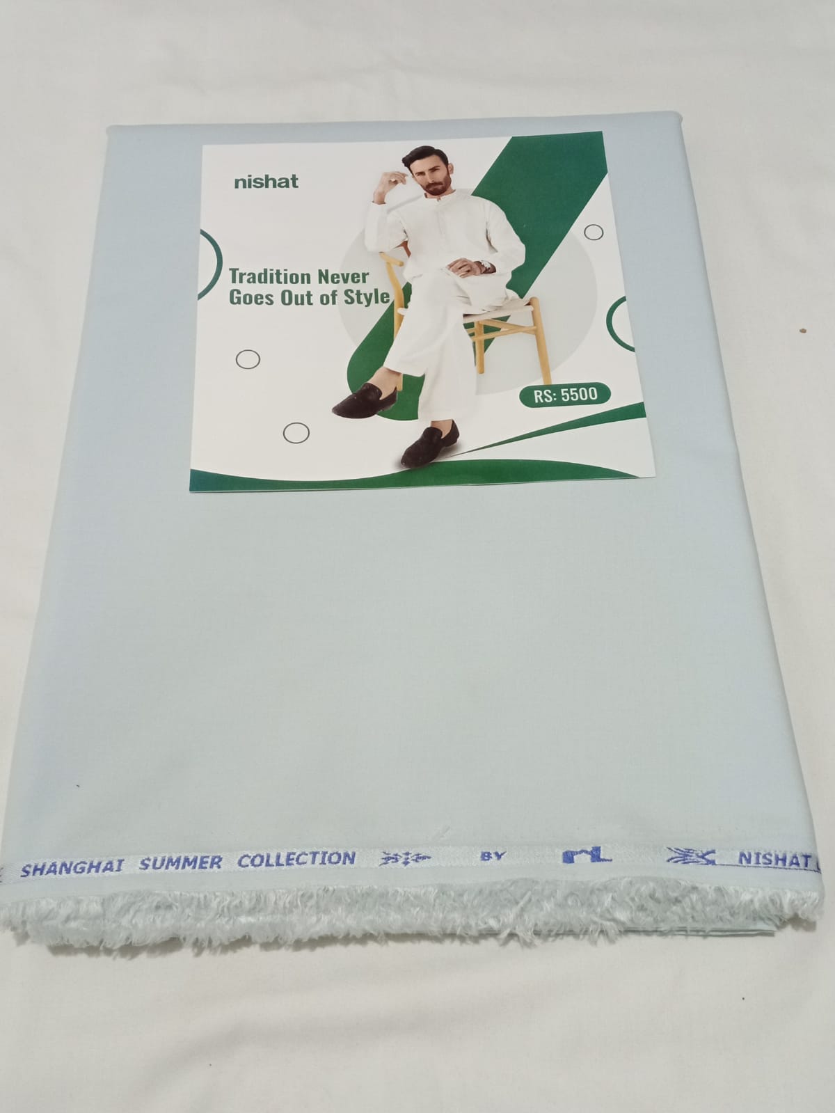 Nishat Linen Wash N Wear 4 Meter Light Blue