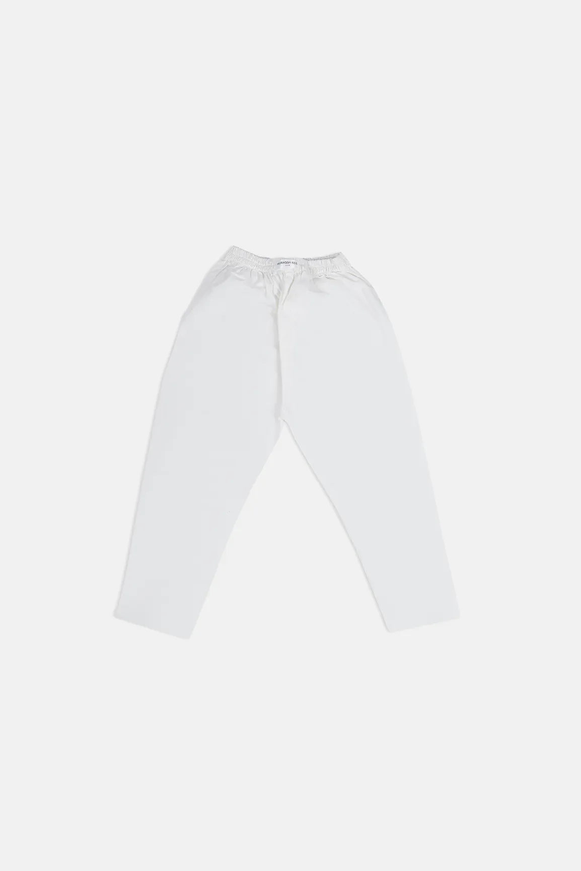 Off White Cotton Kurta Trouser - Kids