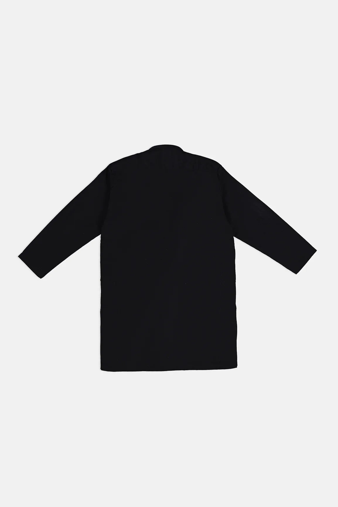 Black Cotton Kurta with White Trouser - Kids