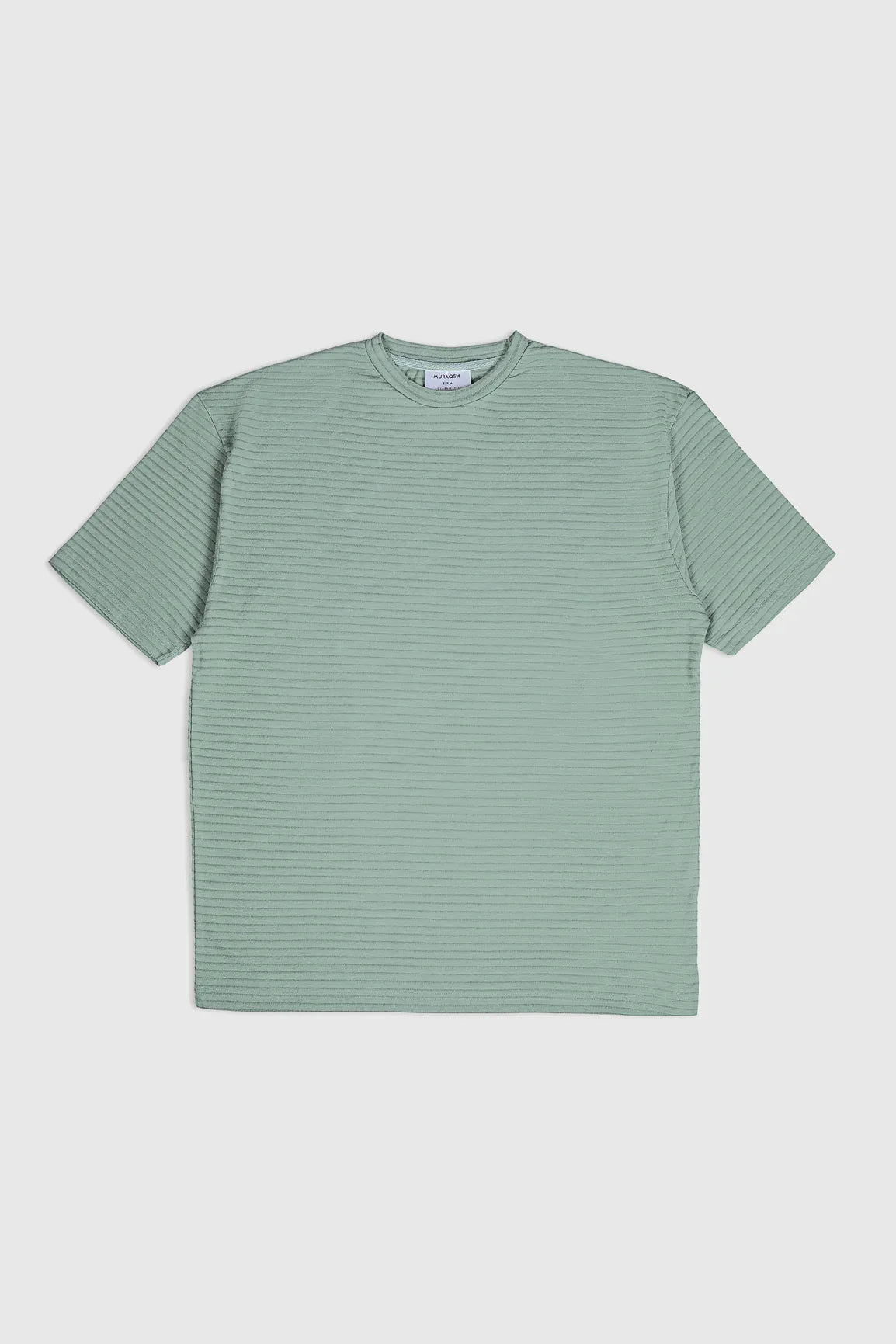 Sage Green Textured Oversized Tee - Men
