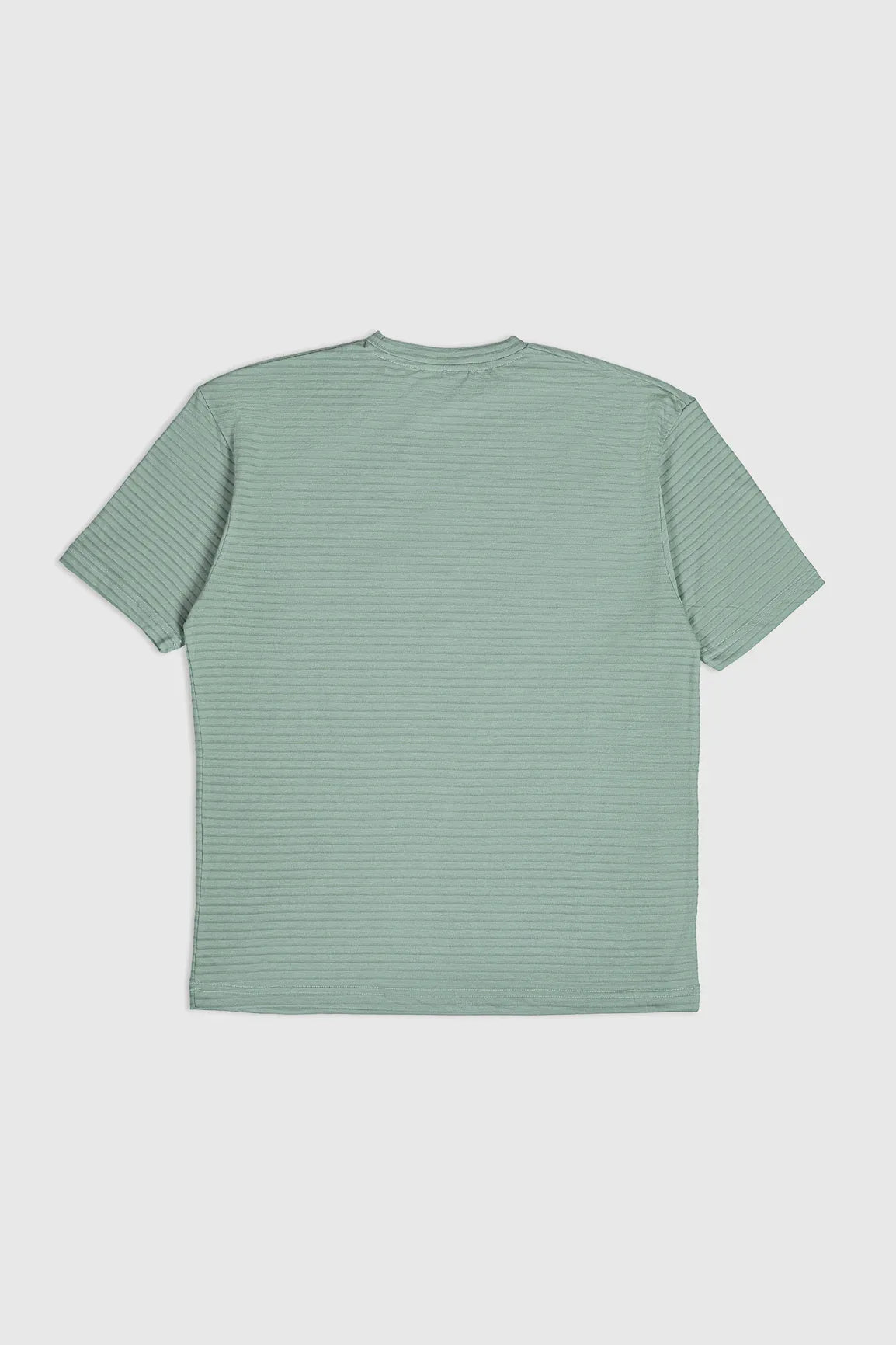 Sage Green Textured Oversized Tee - Men