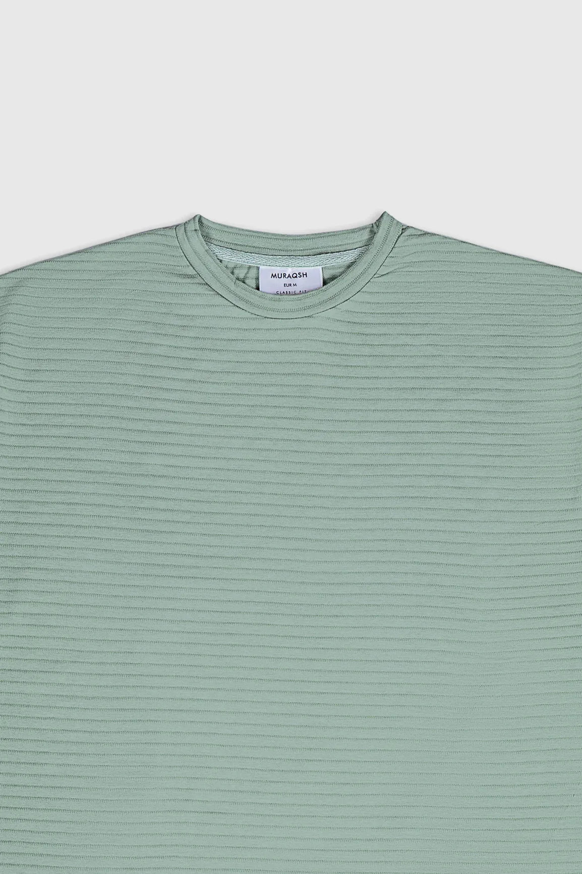 Sage Green Textured Oversized Tee - Men