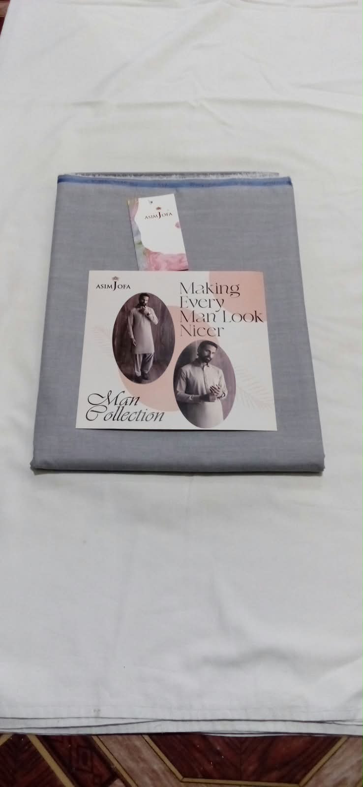 Asim Jofa Wash N Wear 4 Meter Light Grey