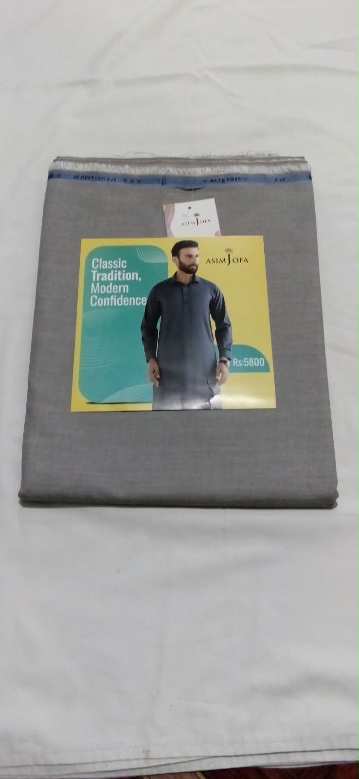 Asim Jofa Wash N Wear 4 Meter Dark Grey