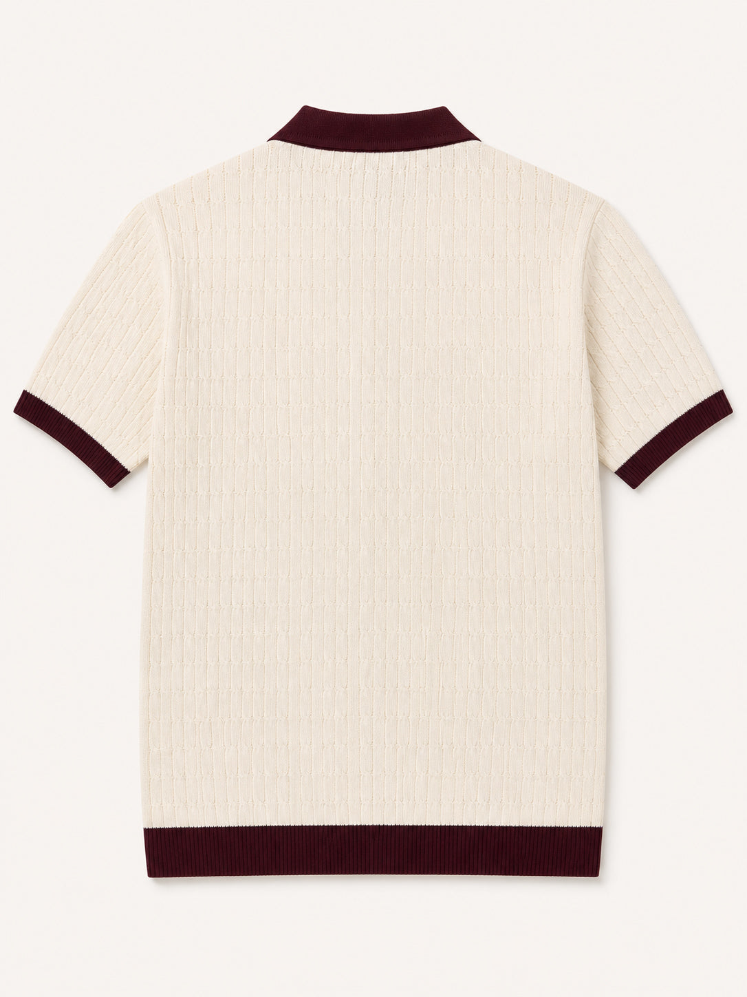 Ecru Heritage Knit Contrast Knit Polo