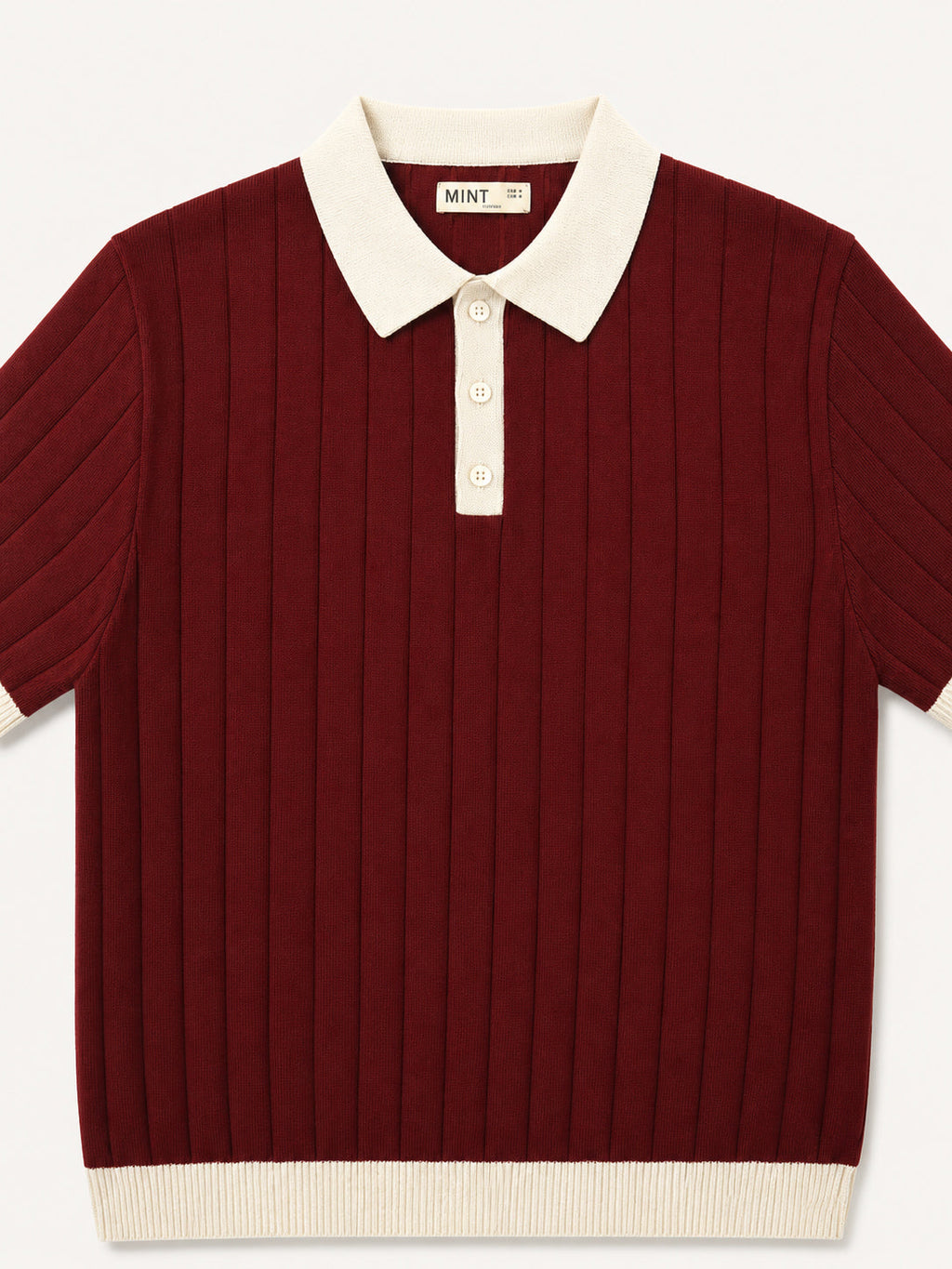 Maroon Classic Contrast Knit Polo
