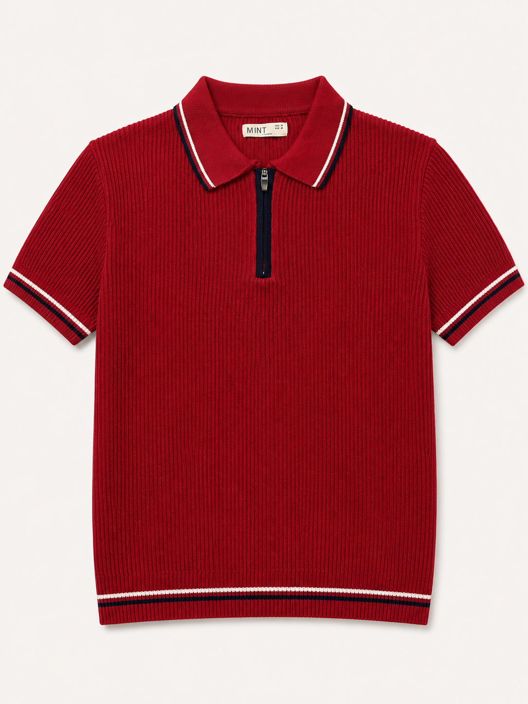 Crimson Riviera Knit Zip Knit Polo