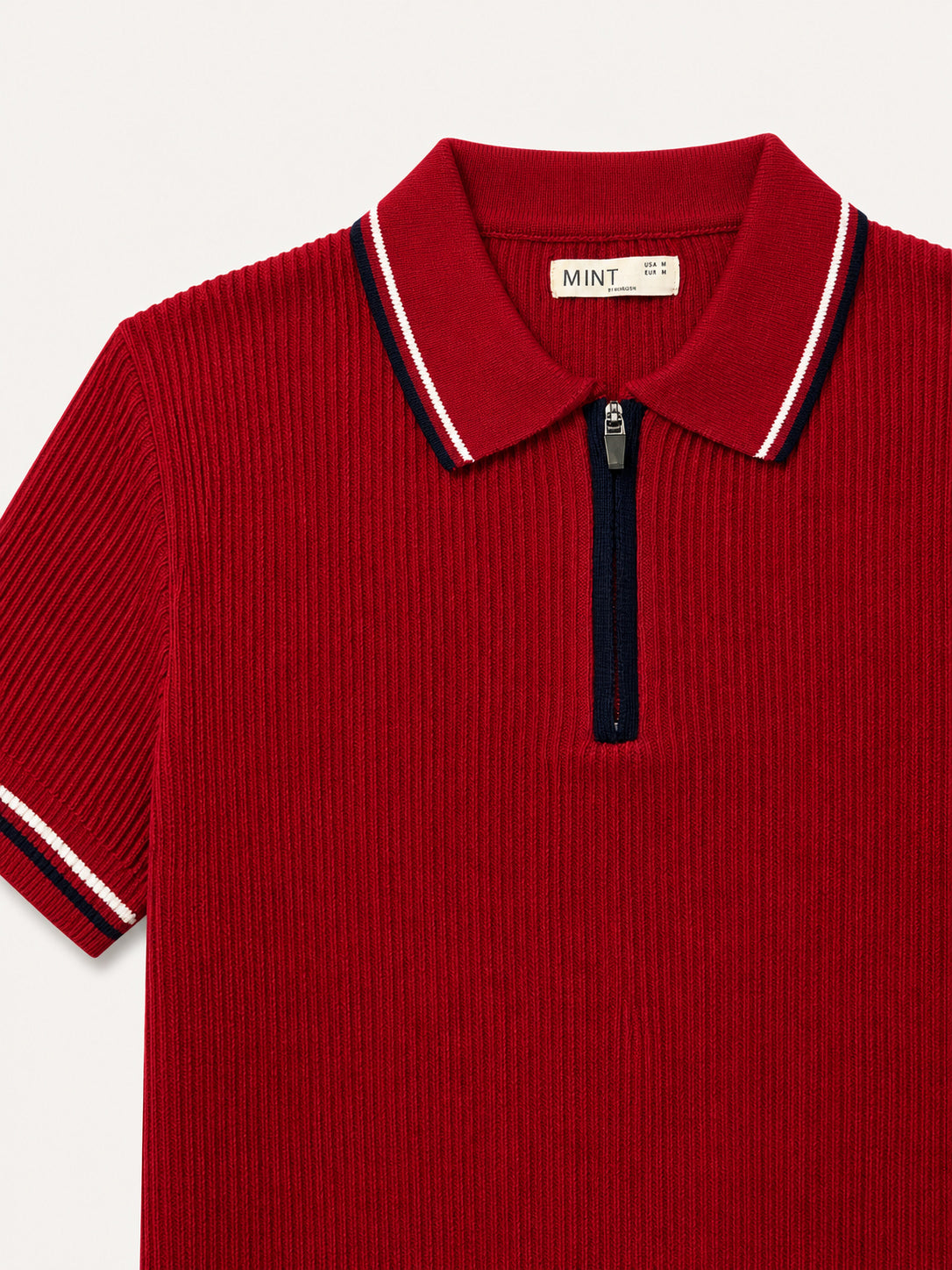 Crimson Riviera Knit Zip Knit Polo
