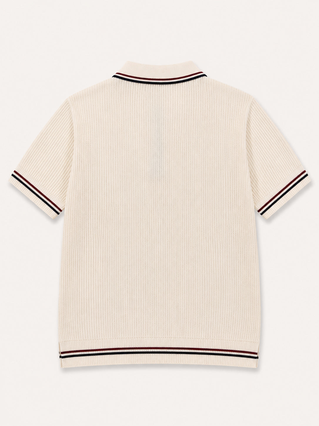 Ecru Riviera Zip Knit Polo