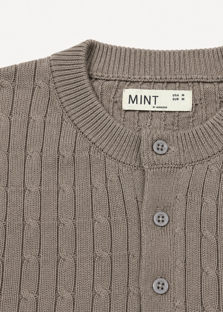 Taupe Heritage Knit Henley