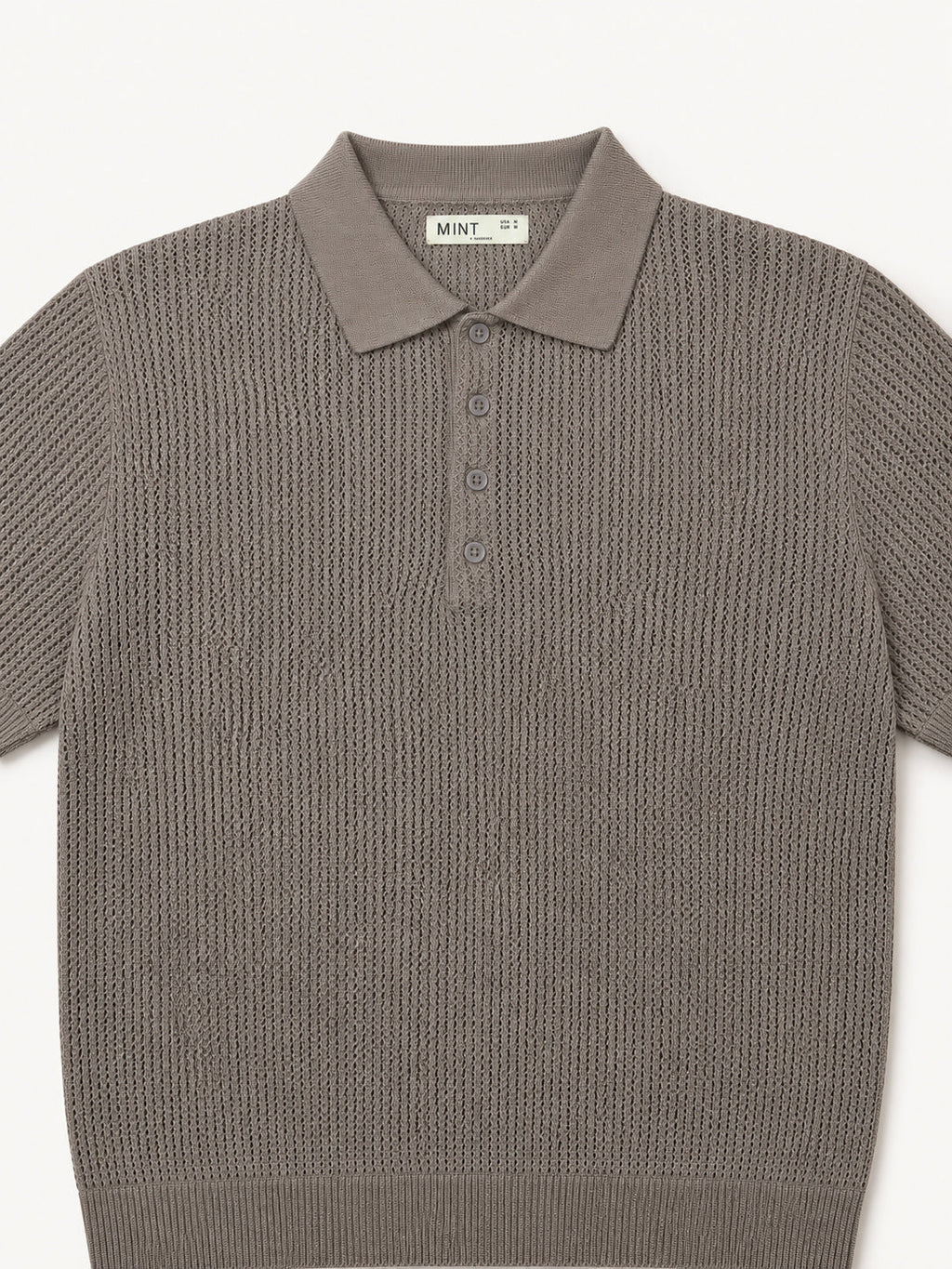 Taupe Atelier Textured Knit Polo