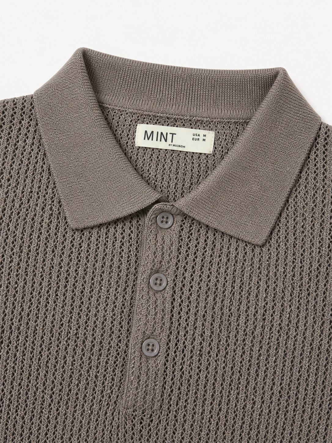 Taupe Atelier Textured Knit Polo