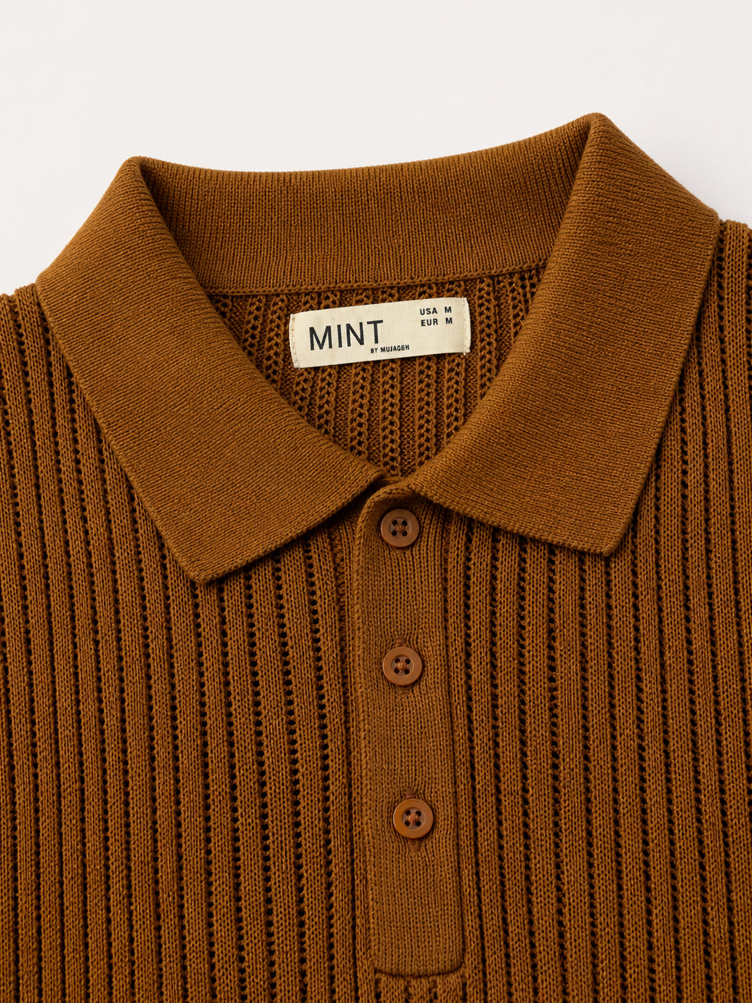 Caramel Heritage Rib Knit Polo