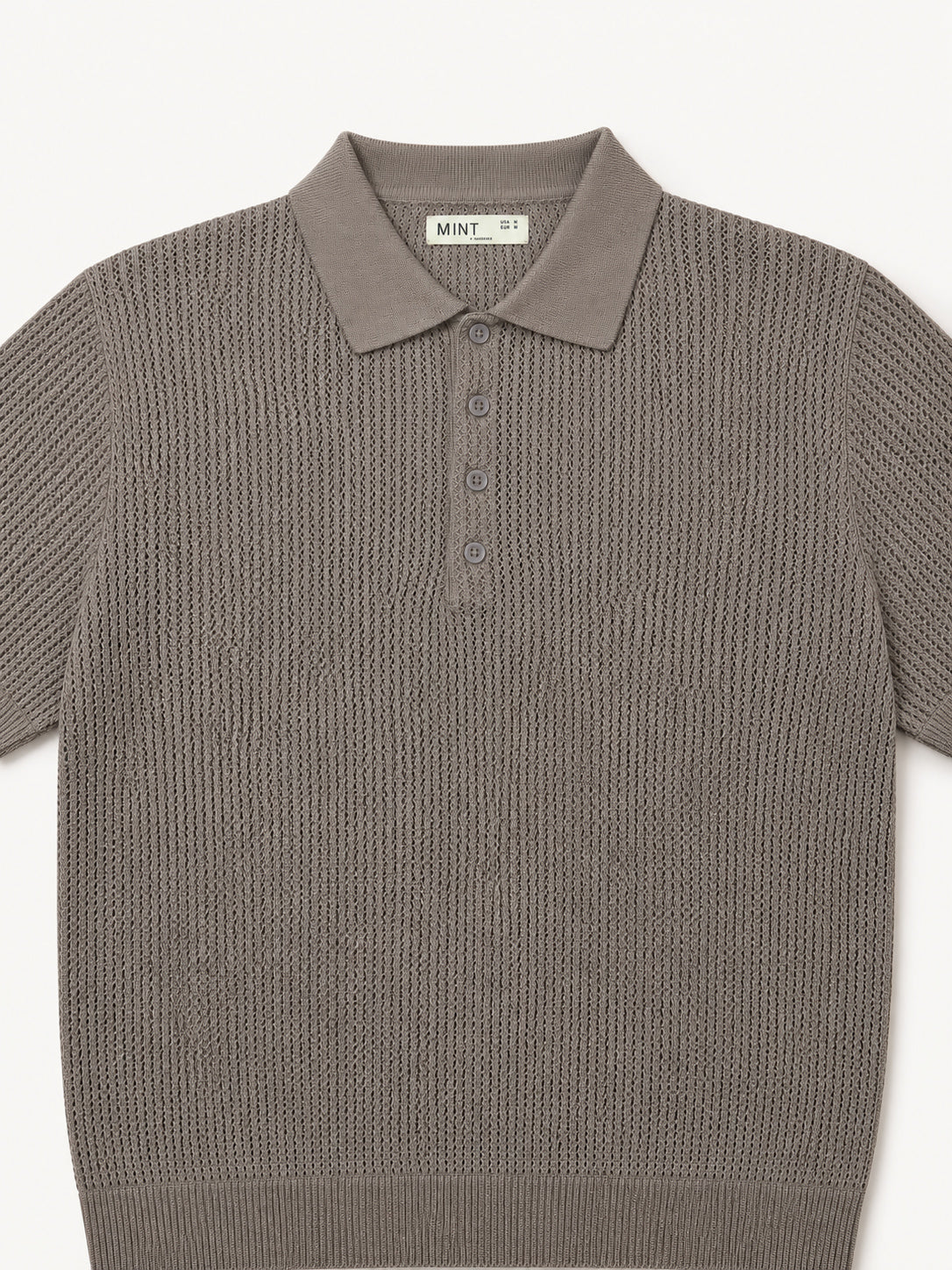 Taupe Atelier Textured Knit Polo