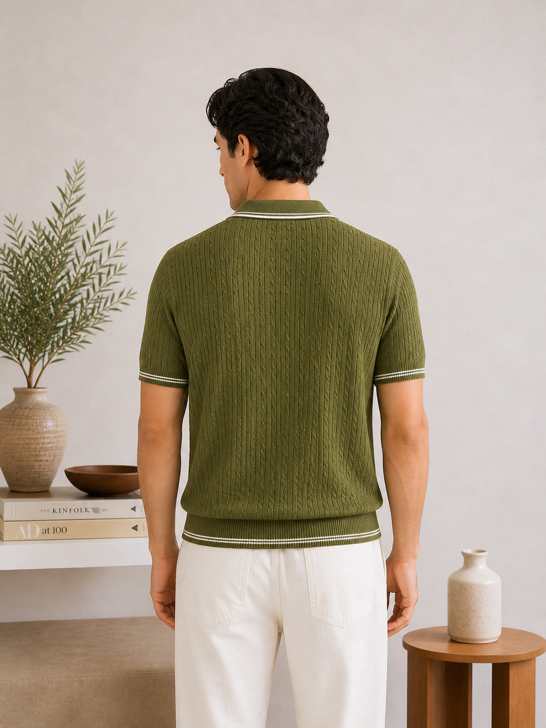 Moss Riviera Zip Knit Polo