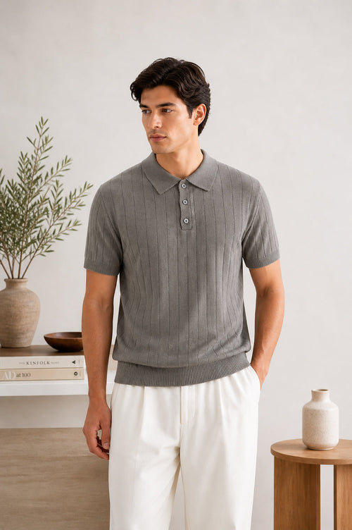 Ash Classic Rib Knit Polo