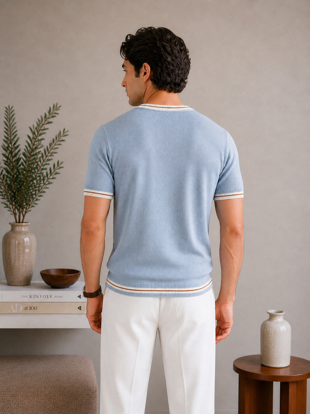 Ice Blue Riviera Knit Tee