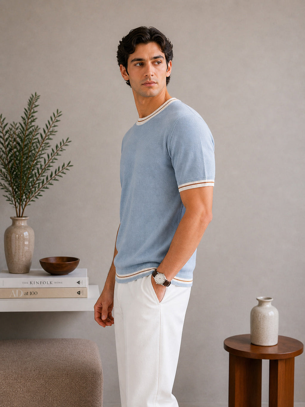 Ice Blue Riviera Knit Tee