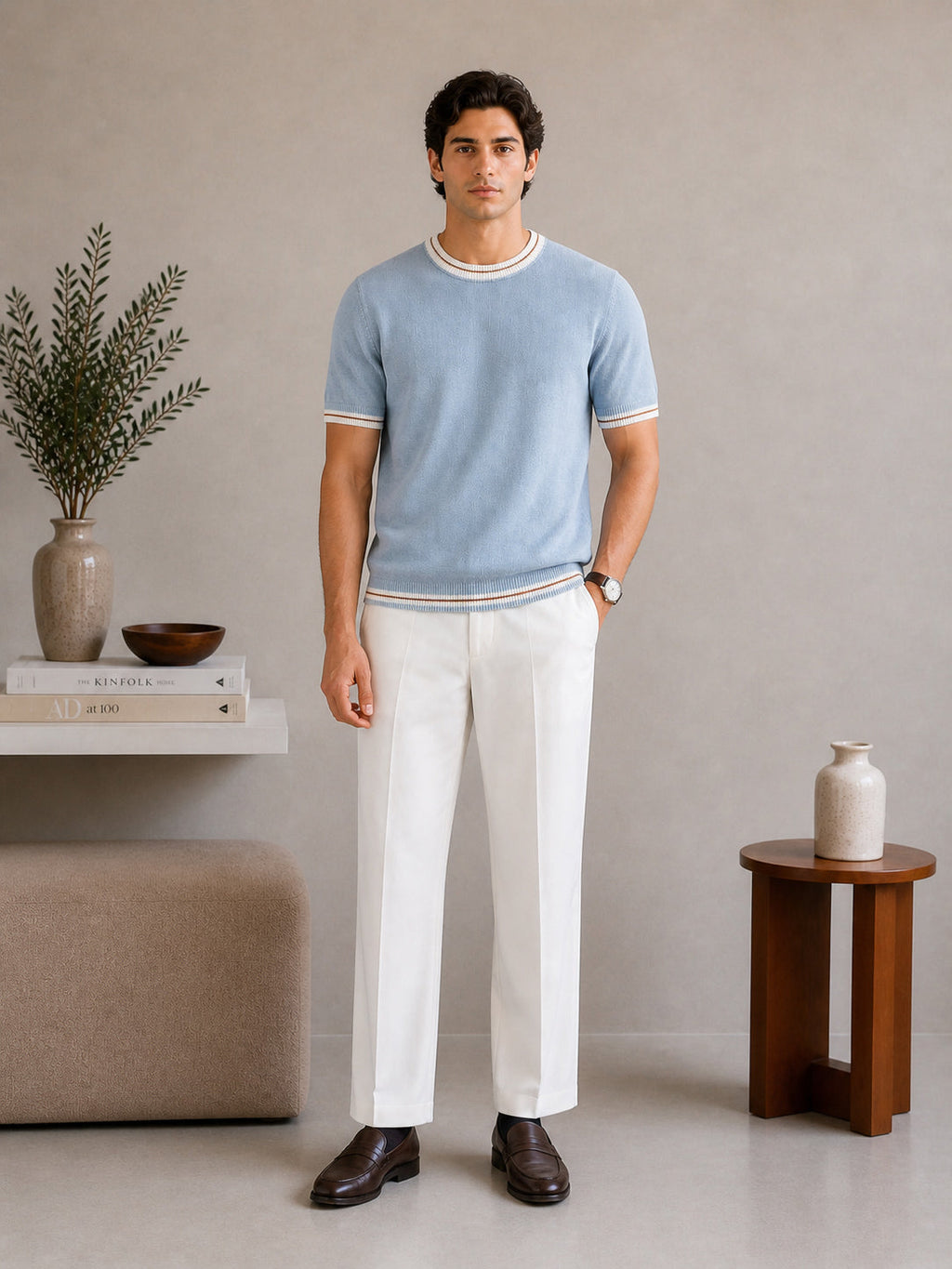 Ice Blue Riviera Knit Tee