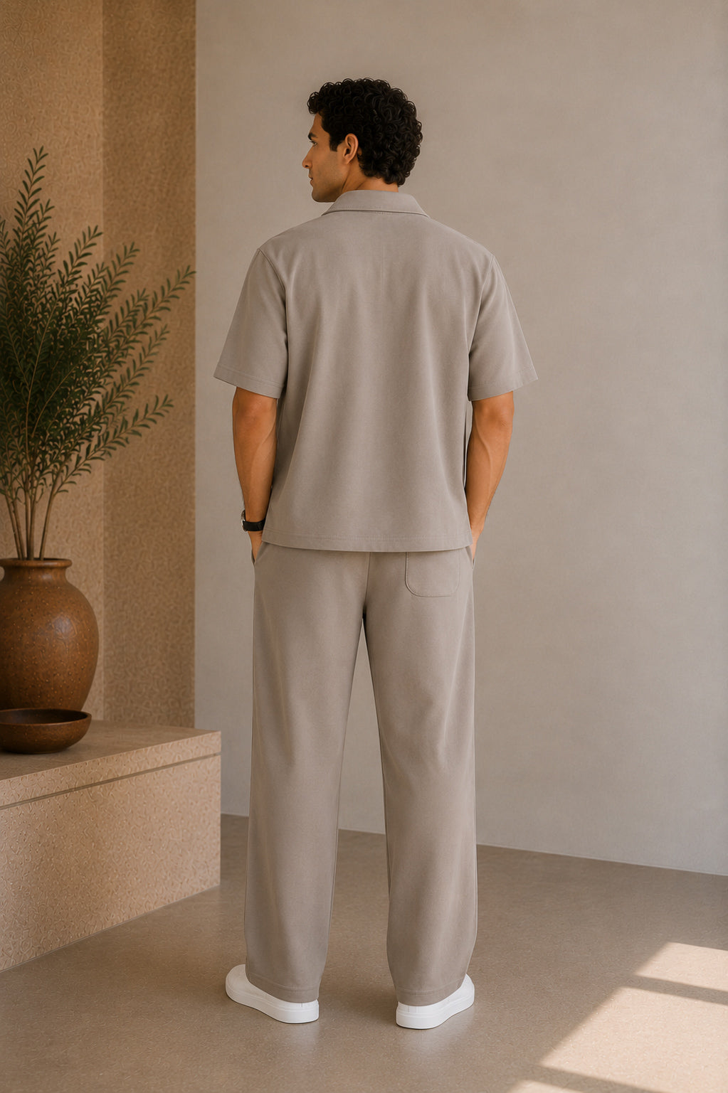 Sand Grey Interlock Coord Set - 2PC - Men