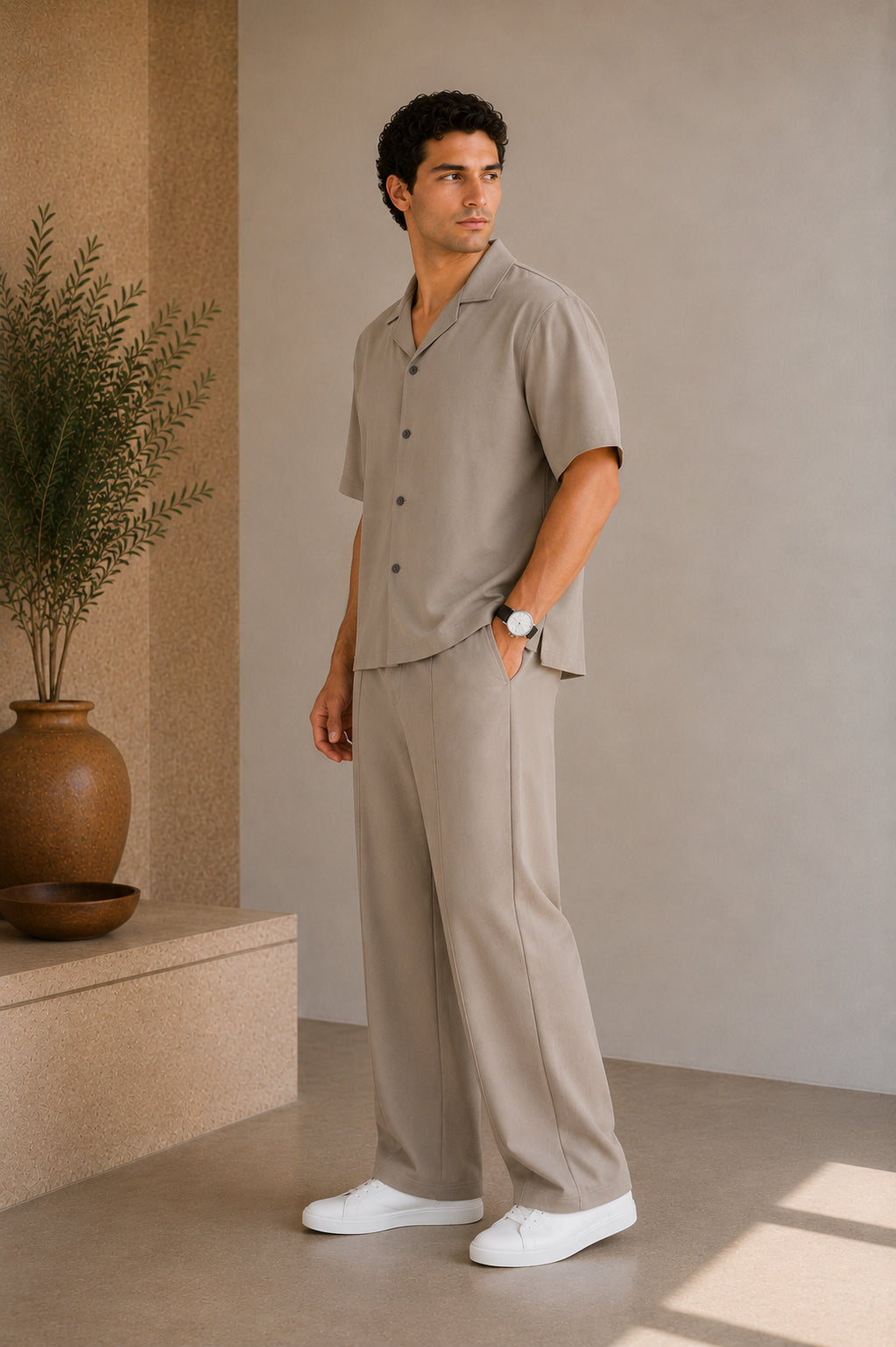 Sand Grey Interlock Coord Set - 2PC - Men