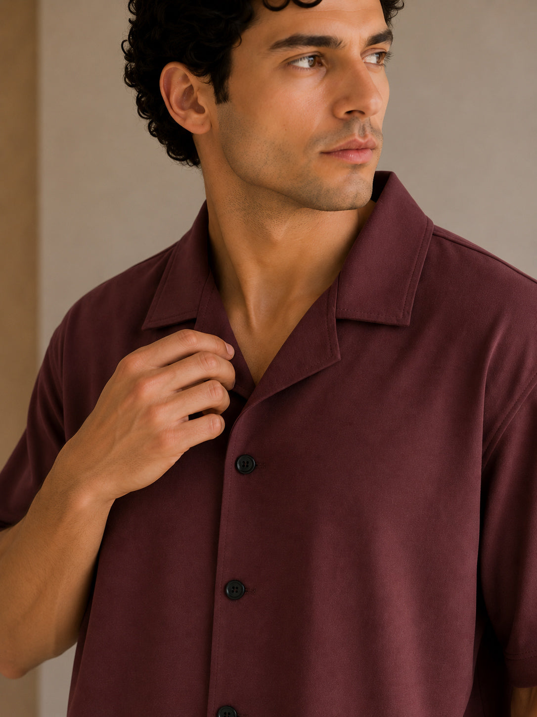Dark Plum Jersey Coord Set - 2PC - Men