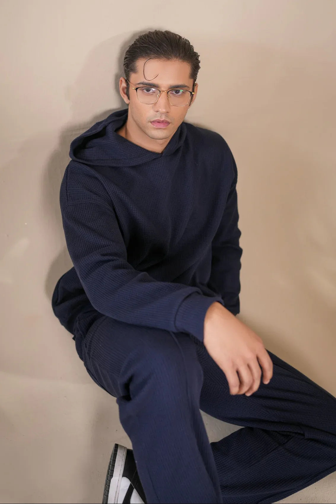 Navy Blue Waffle Coord Set - 2PC - Men
