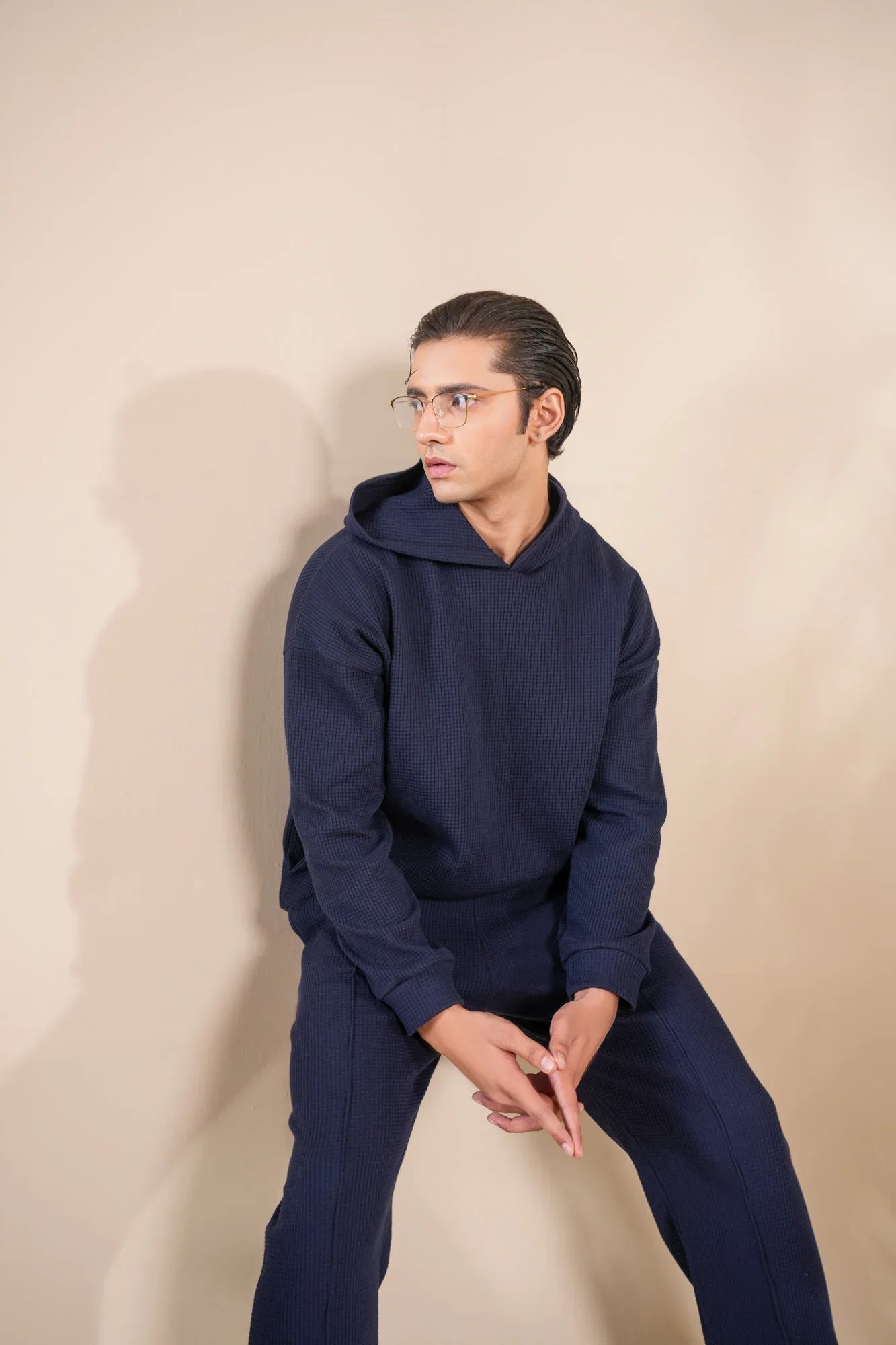 Navy Blue Waffle Coord Set - 2PC - Men