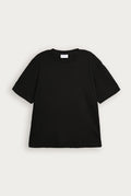 Black Waffle Knit Oversized Tee - Men