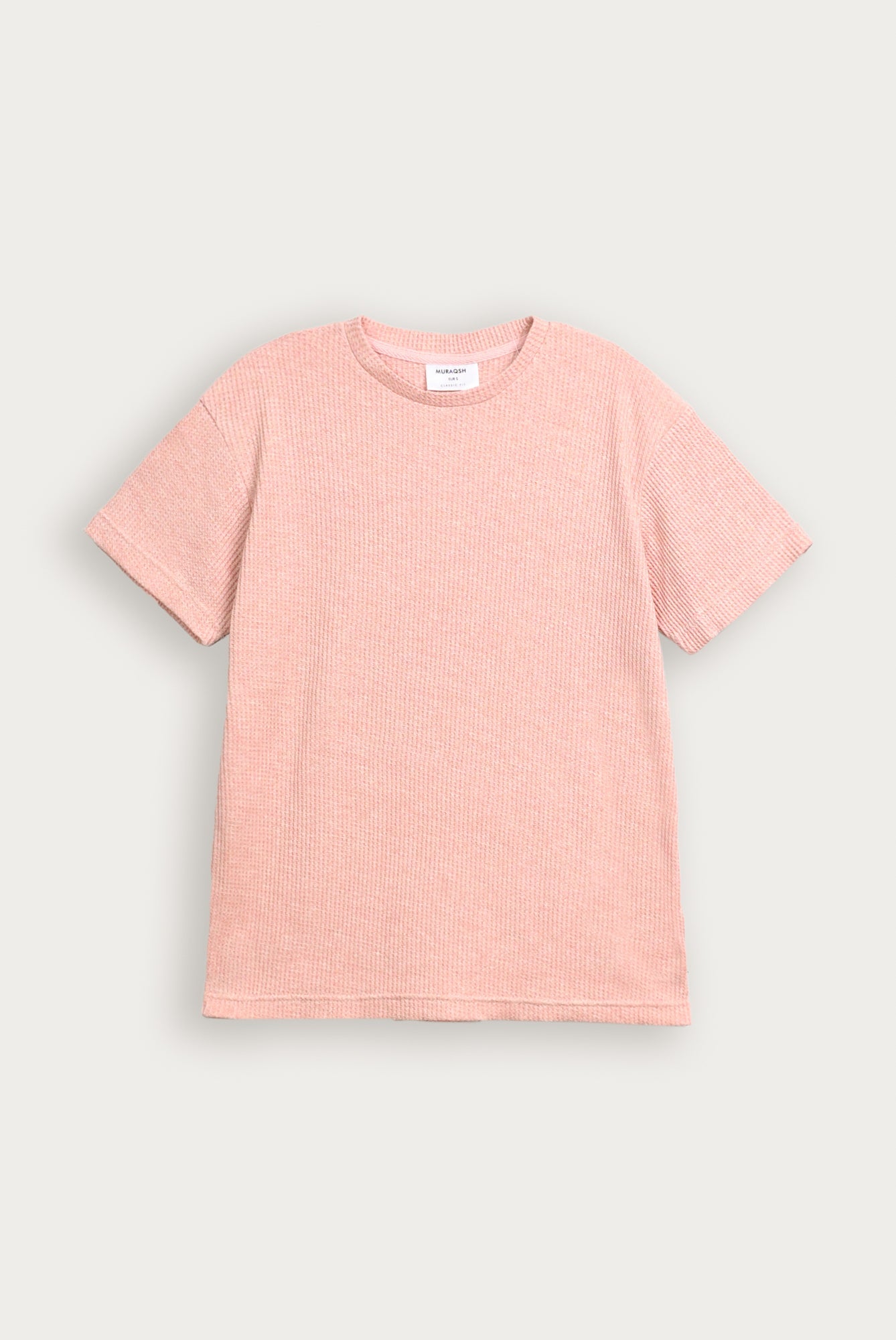 Pearl Pink Waffle Oversized Tee - Men