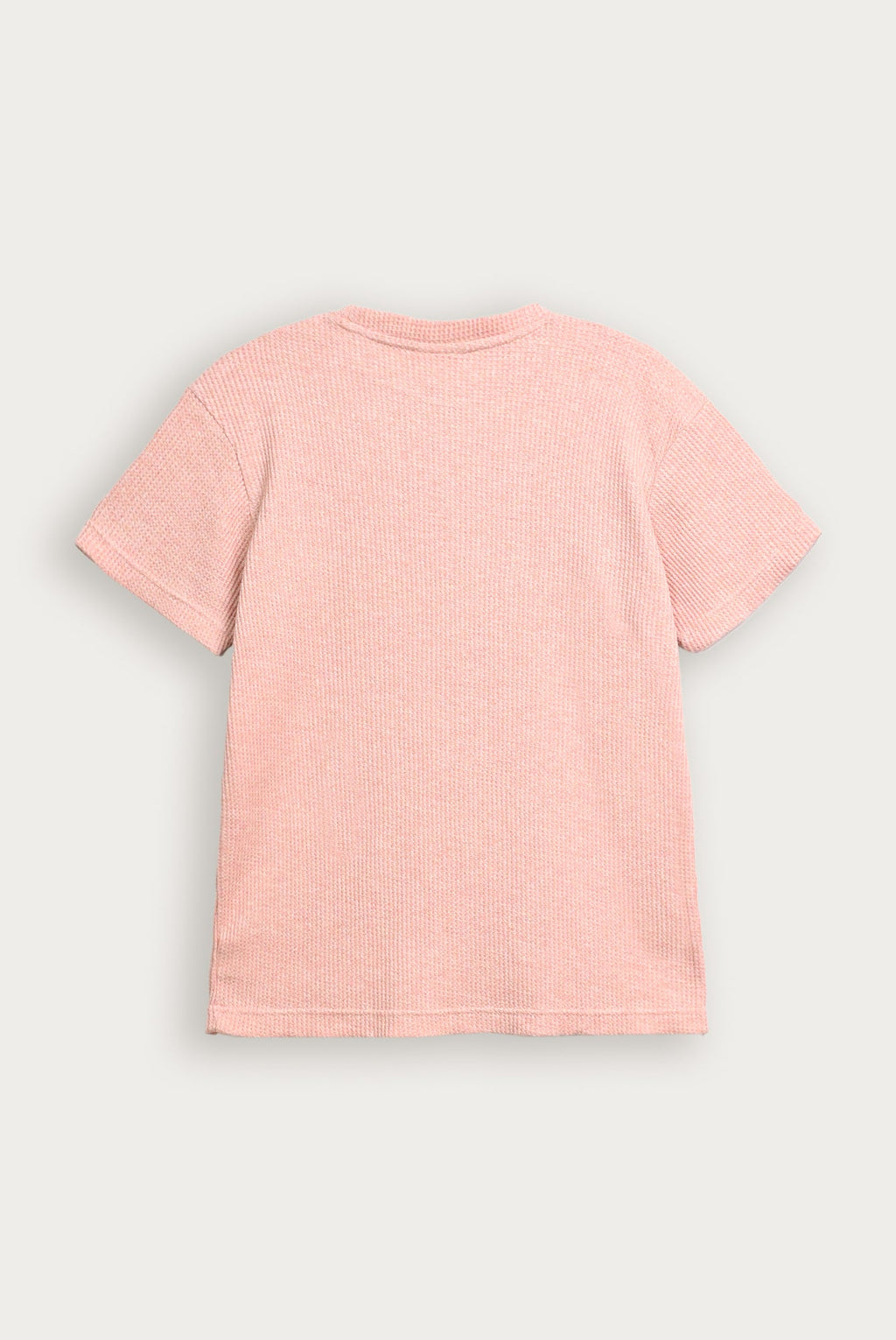 Pearl Pink Waffle Oversized Tee - Men