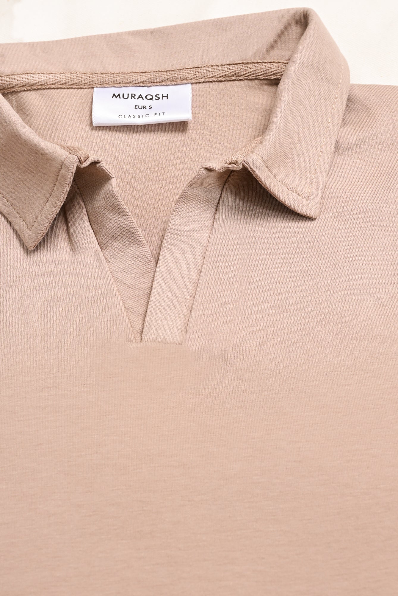 Tea Pink Interlock Johnny Collar Polo - Smart Fit - Men