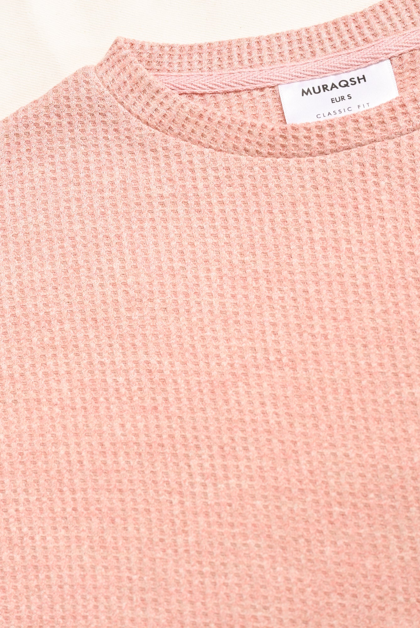 Pearl Pink Waffle Oversized Tee - Men