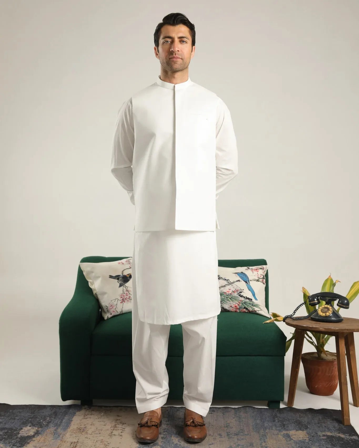 Off White Soft Cotton Waistcoat - Men
