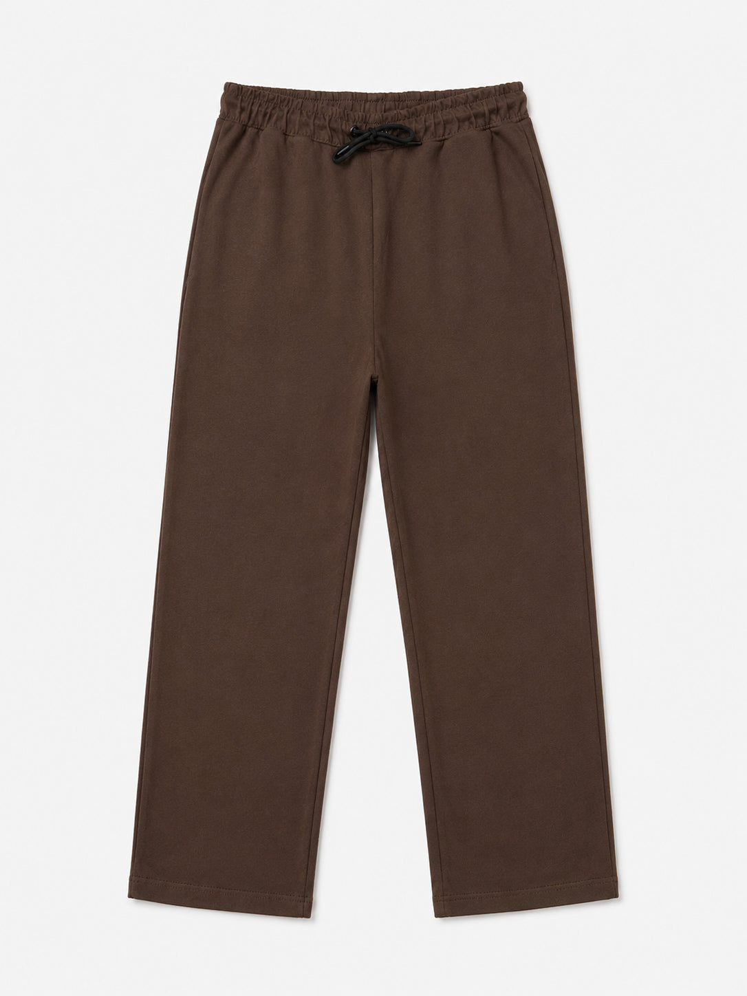 Chocolate Brown Jersey Straight Fit Trouser  - Men