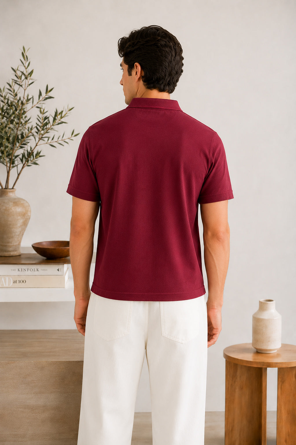 Maroon Basic Polo - Smart Fit- Men