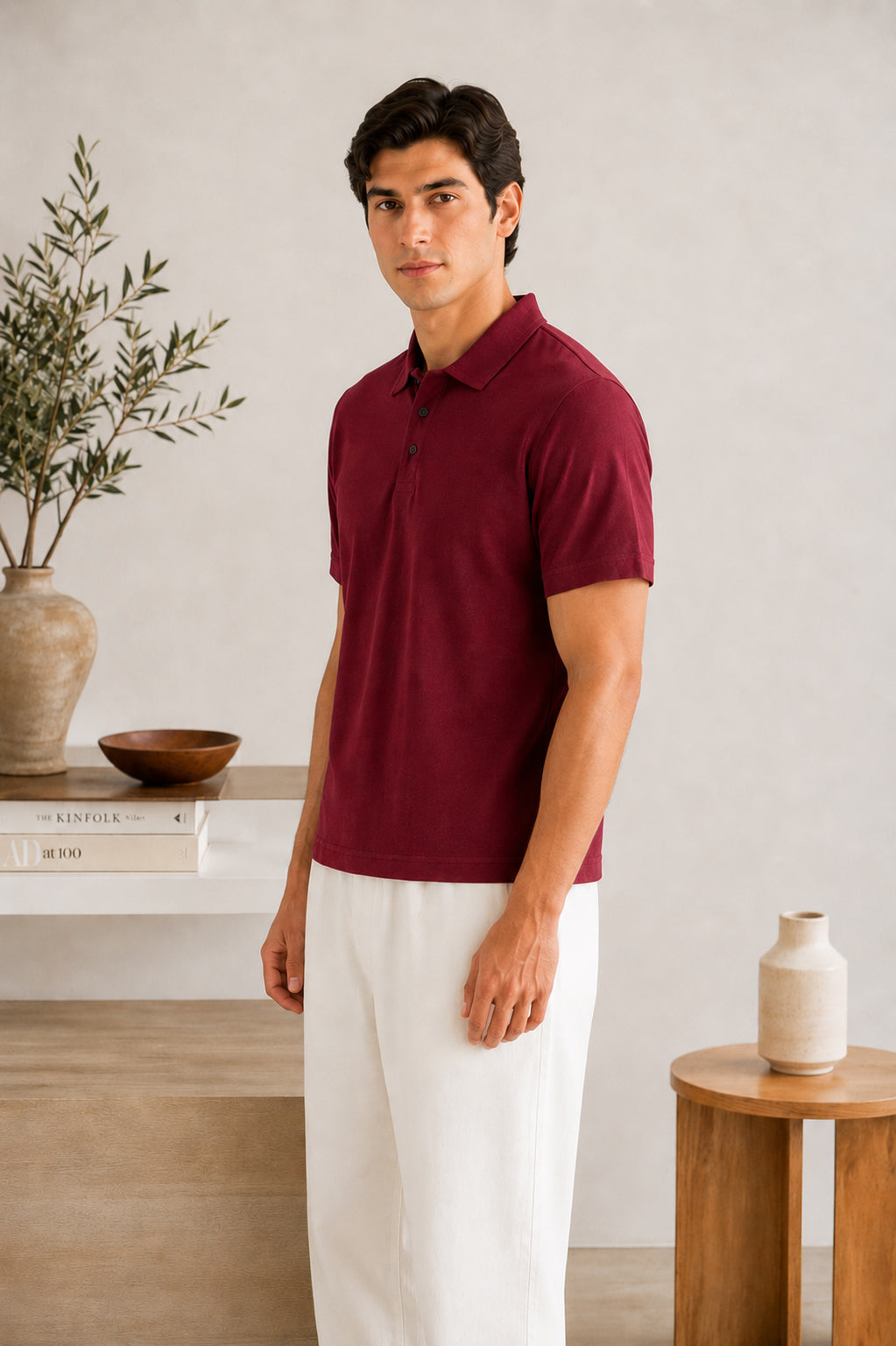 Maroon Basic Polo - Smart Fit- Men