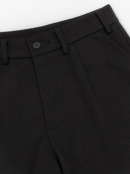 Black Interlock Straight Fit Pants  - Men