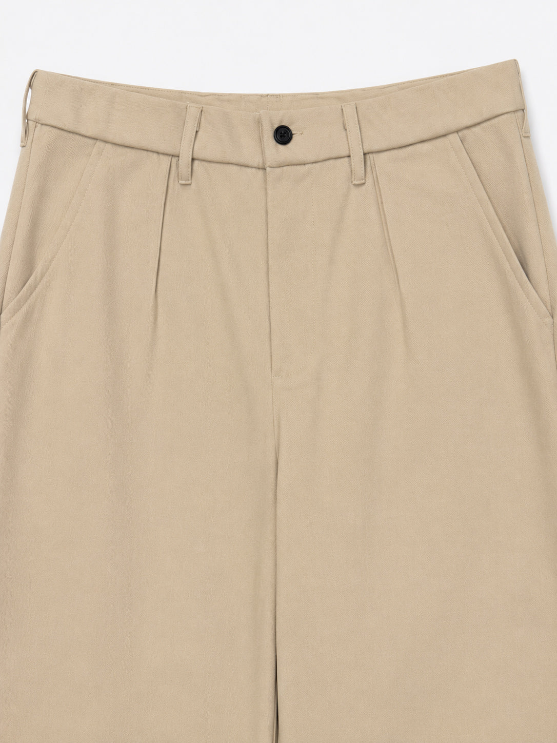 Beige Interlock Straight Fit Pants  - Men