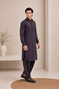 Deep Purple French Collar Kameez Shalwar - Men