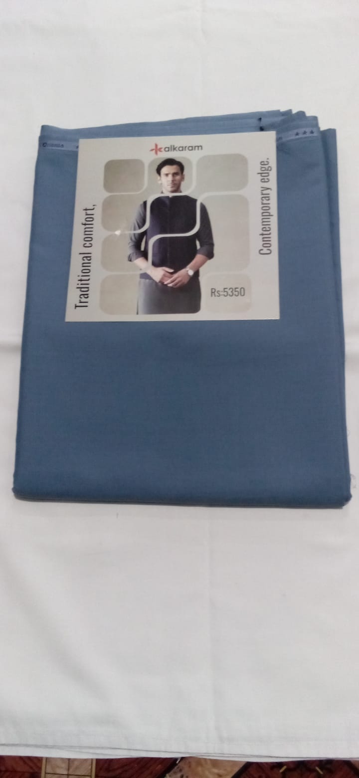 Al Karam Wash N Wear 4 Meter Sea Blue