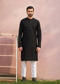 Black Cotton Kurta Trouser - Men
