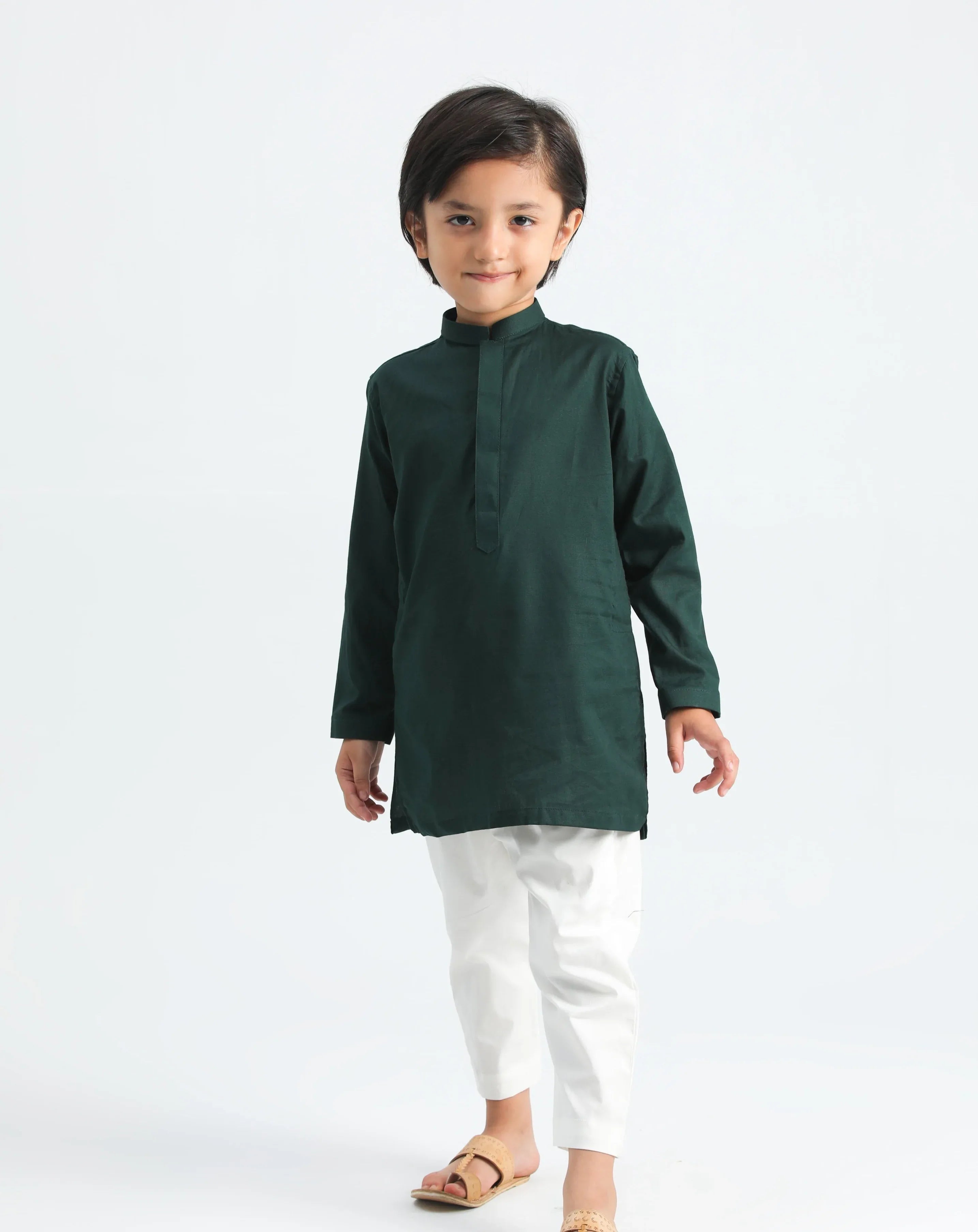 Pine Cotton Kurta Trouser - Kids